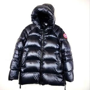 Canada Goose Cypress blk noir puffer coat size large hood tags lightweight warm